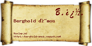 Berghold Ámos névjegykártya